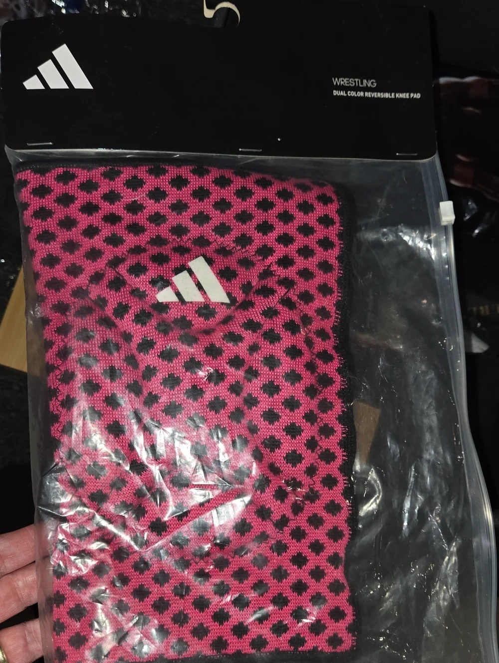 adidas Pink and Black Reversible Wrestling Knee Pad.unisex